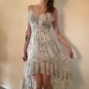 HeartSoul White Floral High Low Dress